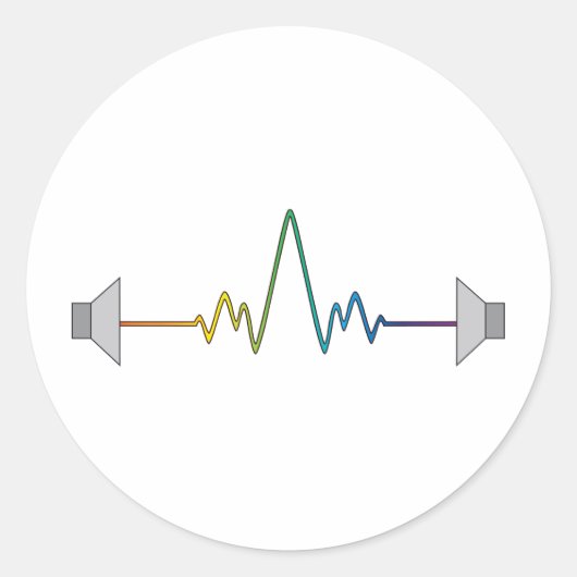 Schallwelle Runder Aufkleber (Vorderseite)