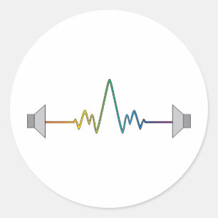 Schallwelle Runder Aufkleber