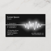 Schallwelle - weiß und schwarz visitenkarte (Rückseite)