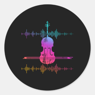 Schallwellen Cello Runder Aufkleber