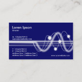 Schallwellen - Dunkelblau Visitenkarte (Rückseite)