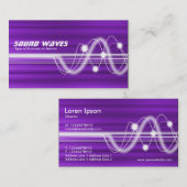 Schallwellen - Lila gebürstete Textur Visitenkarte (Vorne/Hinten)