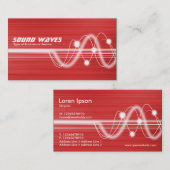 Schallwellen - rot gebürstete Textur II Visitenkarte (Vorne/Hinten)