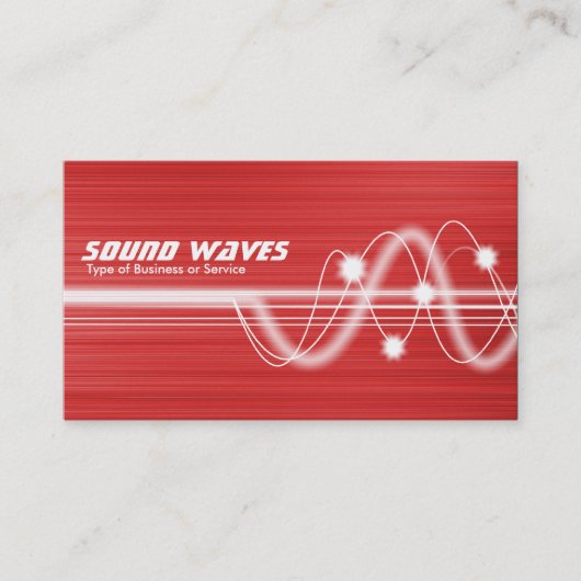 Schallwellen - rot gebürstete Textur II Visitenkarte (Vorderseite)