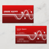 Schallwellen - Rot verschattet Visitenkarte (Vorne/Hinten)