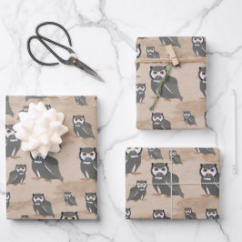 Schälmuster und rustikales Holz Geschenkpapier Set