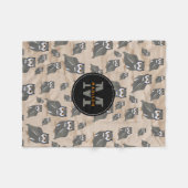 Schälmuster und Rustikales Holzmonogramm Fleecedecke (Vorderseite (Horizontal))