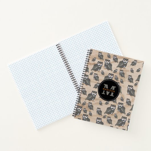 Schälmuster und Rustikales Holzmonogramm Notizblock (Innenseite)