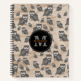 Schälmuster und Rustikales Holzmonogramm Notizblock