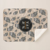 Schälmuster und Rustikales Holzmonogramm Sherpadecke (Vorderseite (Horizontal))