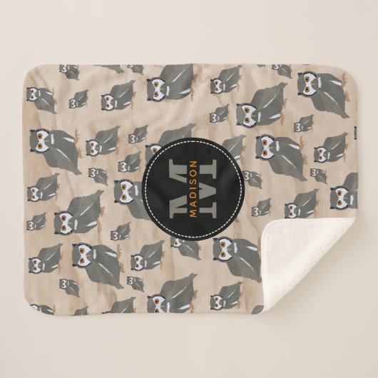 Schälmuster und Rustikales Holzmonogramm Sherpadecke (Vorderseite (Horizontal))