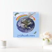 Schalom Quadratische Wanduhr (Zuhause)