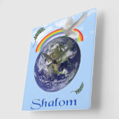 Schalom Quadratische Wanduhr (Winkel)