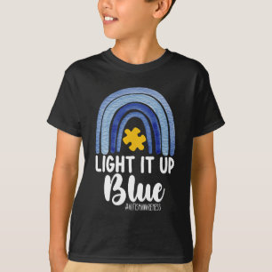 Schalte Es Blau Rainbow Autismus-Bewusstsein Famil T-Shirt