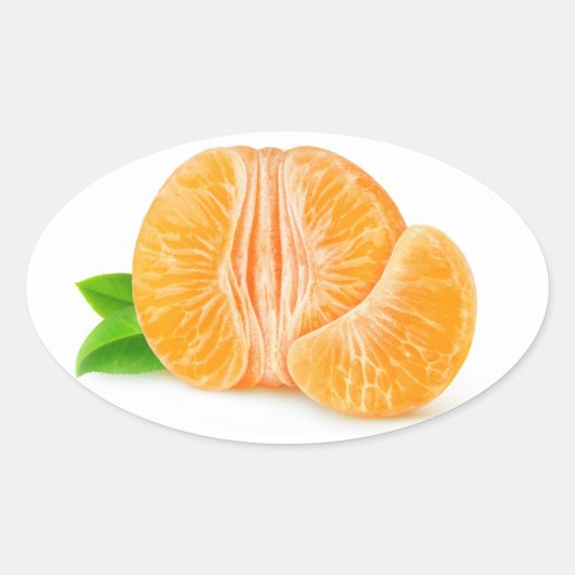 Schälte Mandarine Ovaler Aufkleber (Vorderseite)