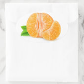 Schälte Mandarine Ovaler Aufkleber (Tasche)