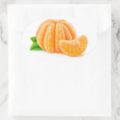 Schälte Mandarine Ovaler Aufkleber (Tasche)