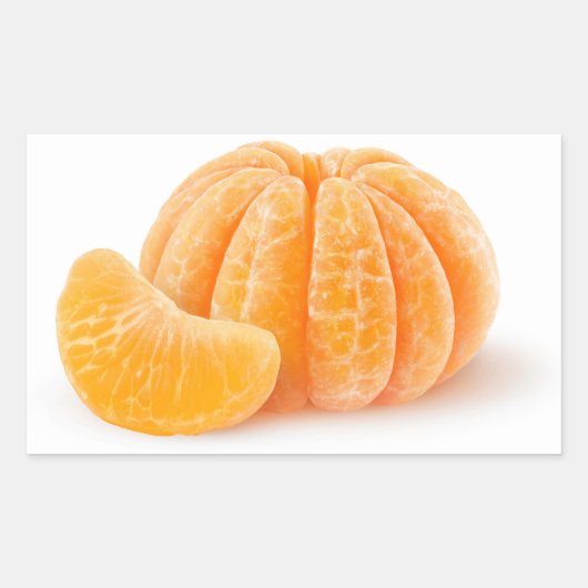 Schälte Mandarine Rechteckiger Aufkleber (Vorderseite)