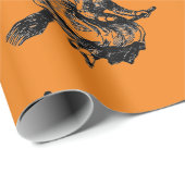 SCHALTEN SIE AUF EINEM BROOM HALLOWWWAGEN-Papier Geschenkpapier (Rolleneckpunkt)