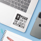 Schalten Sie bitte den Lichtformaufkleber aus. Aufkleber (Laptop mit iPhone)