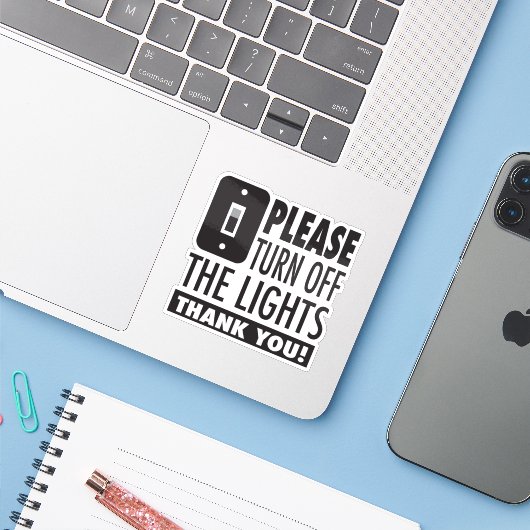 Schalten Sie bitte den Lichtformaufkleber aus. Aufkleber (Laptop mit iPhone)