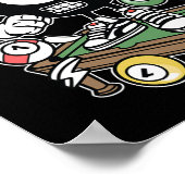 Schalten Sie Cartoon Billard Billard Geschenk. Poster (Ecke)