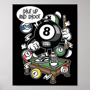 Schalten Sie Cartoon Billard Billard Geschenk. Poster