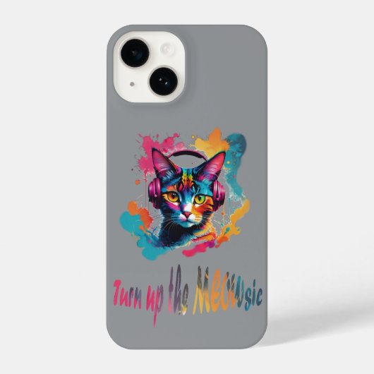Schalten Sie das meowsic - beste Katzenmusik farbe iPhone Hülle (Rückseite)