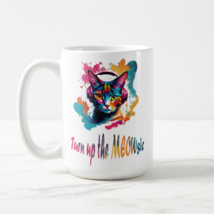 Schalten Sie das meowsic - beste Katzenmusik farbe Kaffeetasse