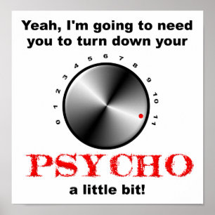 Schalten Sie das Psycho Funny Poster herunter