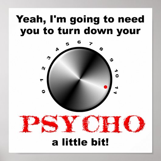 Schalten Sie das Psycho Funny Poster herunter (Vorne)