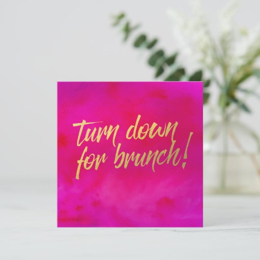 Schalten Sie den Perlenschimmer für den Brunch ein Einladung (Stehend Vorderseite)