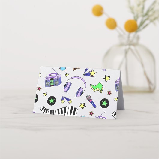 Schalten Sie die Musik ein Platzkarte (Rückseite)