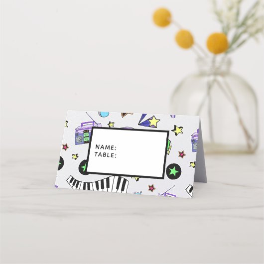 Schalten Sie die Musik ein Platzkarte (Vorderseite)