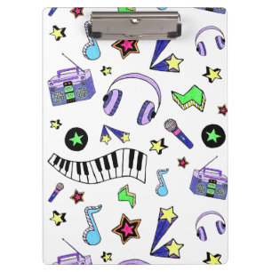 Schalten Sie die Musik hoch Klemmbrett