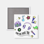 Schalten Sie die Musik hoch Magnet (Vorderseite/Rückseite)