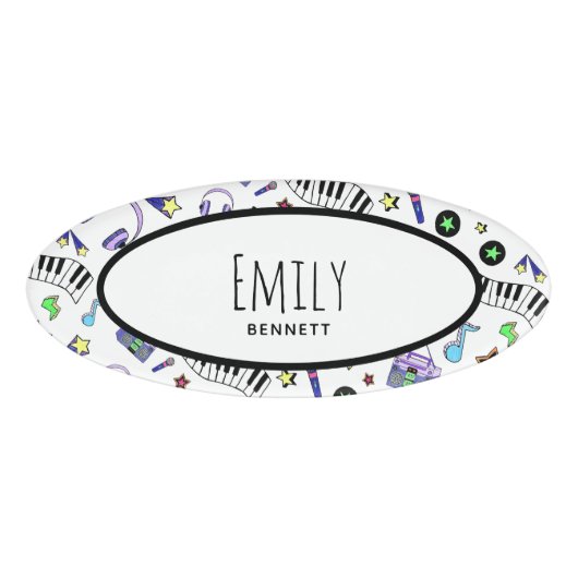 Schalten Sie die Musik hoch Namenschild (Vorderseite)