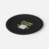 Schalter Be Trippin - Elektrisches Geschenk Pappteller (Schrägansicht)