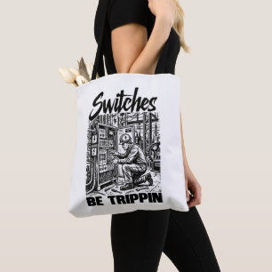 Schalter drehen durch Lustiger Elektroingenieur Tasche
