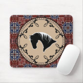 Schalter-PferdeSilhouette Filligree Mousepad (Mit Mouse)
