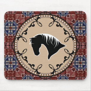 Schalter-PferdeSilhouette Filligree Mousepad