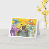 SCHALTER UND SCHWARZE KATZE, Grußkartenleere Karte (Gelbe Blume)