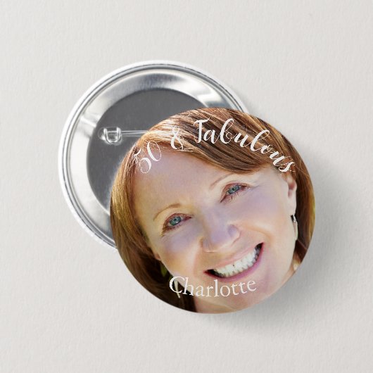 Schaltfläche 50 & Fabulous Foto II Button (Vorne & Hinten)