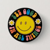 Schaltfläche 70er Retro Hippie Sublimation Button (Vorderseite)