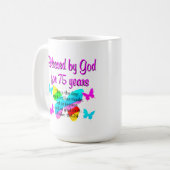 SCHALTFLÄCHE 75. GEBURTSTAG KAFFEETASSE (Vorderseite Links)