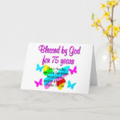 SCHALTFLÄCHE 75. GEBURTSTAG KARTE (Gelbe Blume)