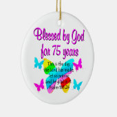 SCHALTFLÄCHE 75. GEBURTSTAG KERAMIKORNAMENT (Rechts)