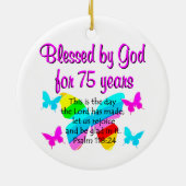 SCHALTFLÄCHE 75. GEBURTSTAG KERAMIKORNAMENT (Hinten)