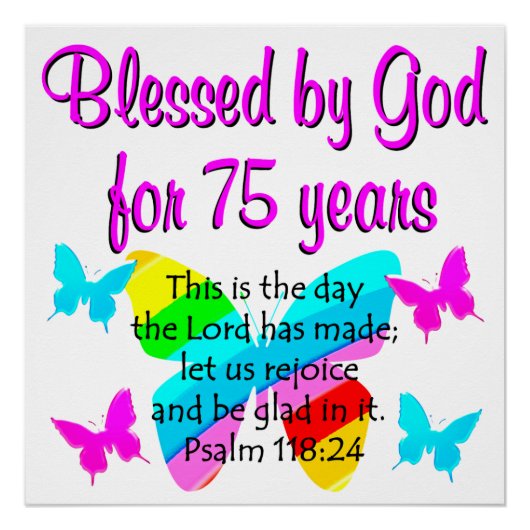 SCHALTFLÄCHE 75. GEBURTSTAG POSTER (Vorderseite)