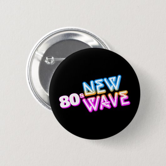 Schaltfläche 80er New Wave Pinback Button (Vorne & Hinten)